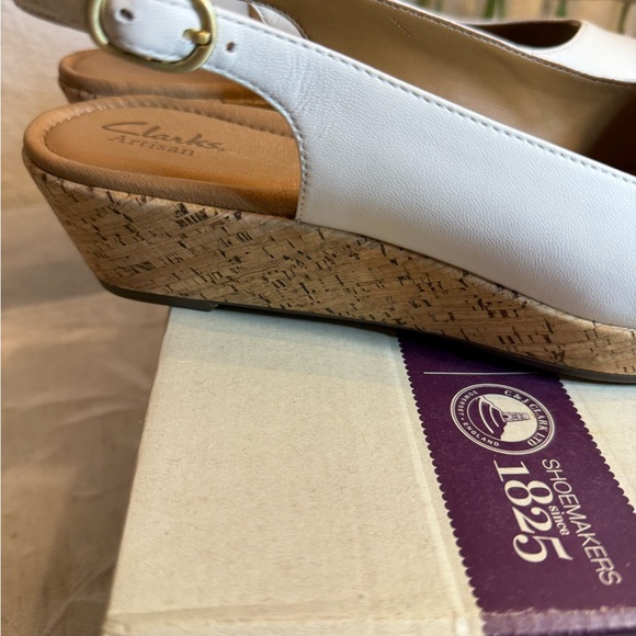 Clarks Artisan Orlena Currant White Cork Sandal Slingback Size 10 NIB‎